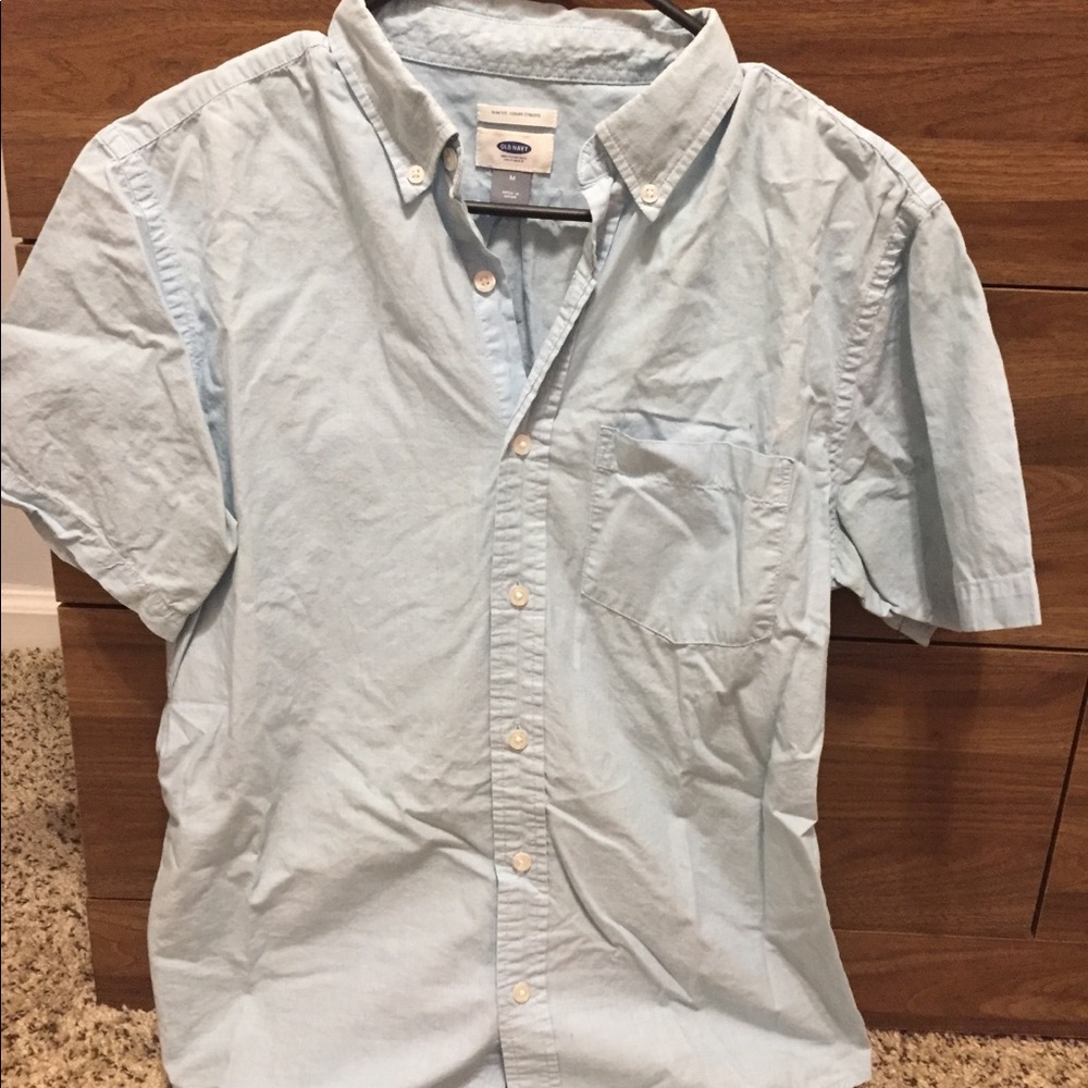 Powder Blue short sleeve button down